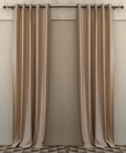 Calyz Beige Cotton Satin Curtain